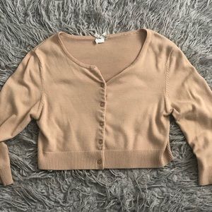 Tan Cropped Cardigan